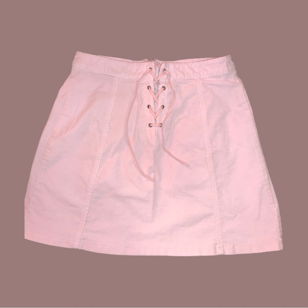 Pink corduroy mini skirt Forever 21 small